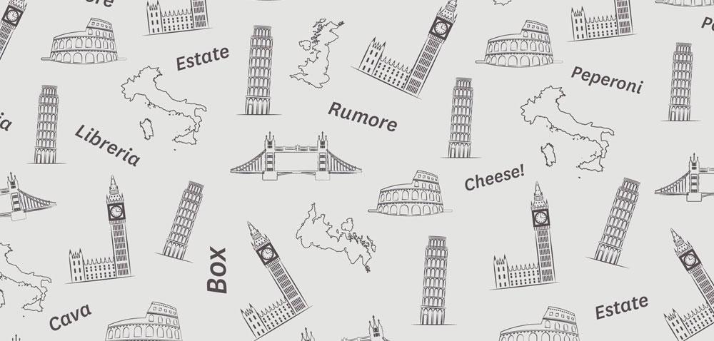 Familiar unfamiliar Italian words Familiar unfamiliar Italian words